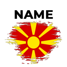 North Macedonia Brush Stroke Flag design perfect for baby products like bodysuits and bibs.\n\nCaption: Celebrate your