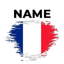 Brush stroke effect of the French flag in red, white, and blue, suitable for baby products.\n\nCaption: Express your l