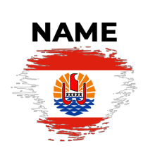 Brush stroke flag design of French Polynesia, perfect for baby apparel and accessories.\n\nCaption: Discover the Brush