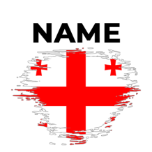 Brush effect flag of Georgia, suitable for baby products like pacifiers and bibs.\n\nCaption: Celebrate heritage with 