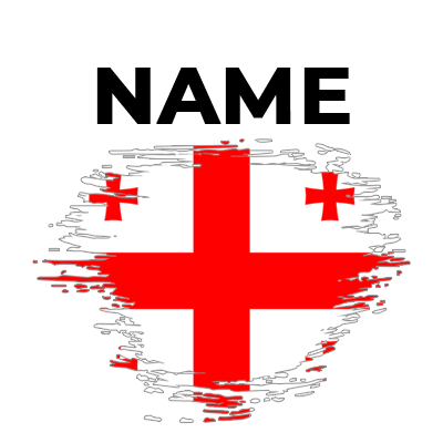 Brush effect flag of Georgia, suitable for baby products like pacifiers and bibs.\n\nCaption: Celebrate heritage with 