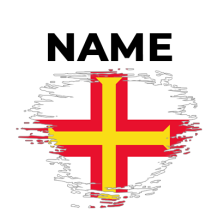 Brush stroke flag Guernsey design, ideal for baby items like pacifiers and bodysuits.\n\nCaption: Celebrate Guernsey w