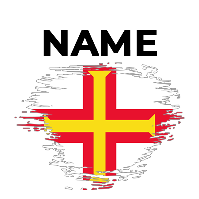 Brush stroke flag Guernsey design, ideal for baby items like pacifiers and bodysuits.\n\nCaption: Celebrate Guernsey w