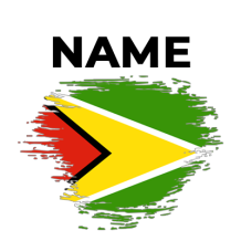 Brush stroke effect flag of Guyana, designed for baby products like pacifiers and apparel.\n\nCaption: Celebrate your 