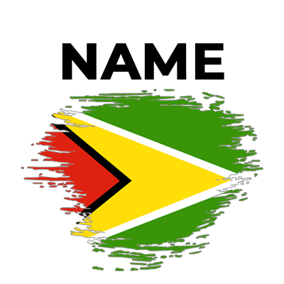 Brush stroke effect flag of Guyana, designed for baby products like pacifiers and apparel.\n\nCaption: Celebrate your 