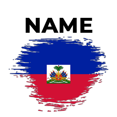 Brushstroke effect flag of Haiti, vibrant colors for a stylish baby product.\n\nCaption: Celebrate heritage with this 