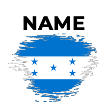 Brush stroke flag design representing Honduras, ideal for baby items like pacifiers and bodysuits. \n\nCaption: Celebr