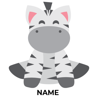 Soft zebra toy in gray and white, perfect for babies and a delightful addition to any nursery decor.\n\nCaption: Disco