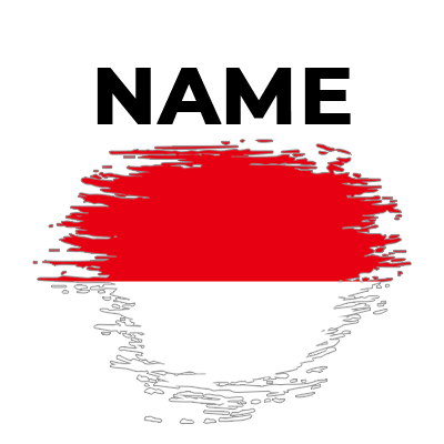 Indonesia brush stroke flag design, perfect for baby items like bodysuits, hats, and pacifiers.\n\nCaption: Celebrate 