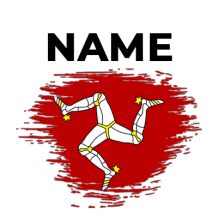Brush stroke Isle of Man flag design for baby products, perfect for adding a unique touch to your little one\'s wardro