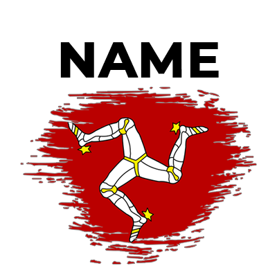 Brush stroke Isle of Man flag design for baby products, perfect for adding a unique touch to your little one\'s wardro