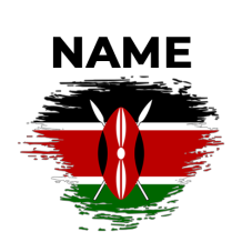 Kenya brush stroke flag design for baby products, perfect for adding a unique touch to pacifiers and accessories.\n\nC