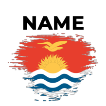 Kiribati brush stroke flag design, perfect for baby clothing and accessories like bibs and hats.  \n\nCaption: Explore
