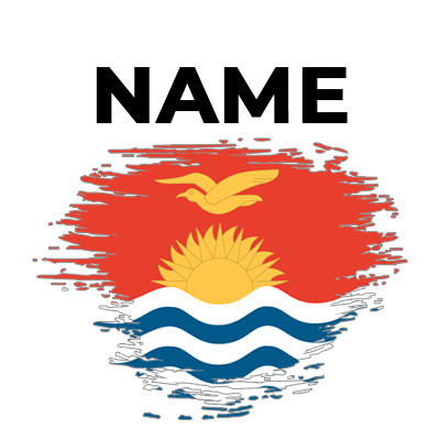 Kiribati brush stroke flag design, perfect for baby clothing and accessories like bibs and hats.  \n\nCaption: Explore