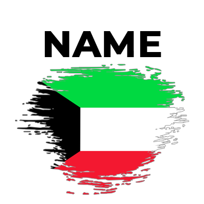 Kuwait brush stroke flag design, playful and colorful, suitable for baby items like pacifiers and bodysuits.\n\nCaptio