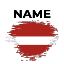 Latvia brush stroke flag design, perfect for baby items like pacifiers, bodysuits, and bibs. \n\nCaption: Celebrate yo