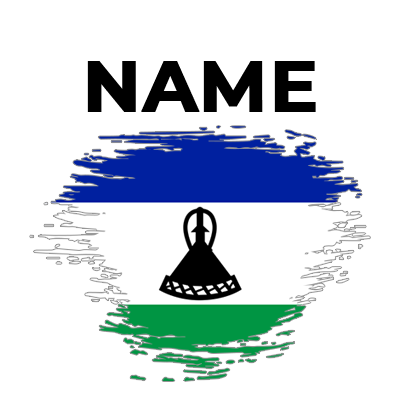 Brush effect flag of Lesotho, suitable for baby product designs and accessories at pacifier-baby.com.\n\nCaption: Cele
