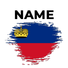 Brush stroke effect of the Liechtenstein flag, featured in a baby product collection.\n\nCaption: A stylish design of 