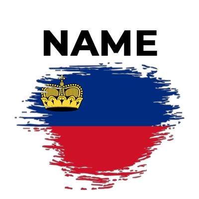 Brush stroke effect of the Liechtenstein flag, featured in a baby product collection.\n\nCaption: A stylish design of 