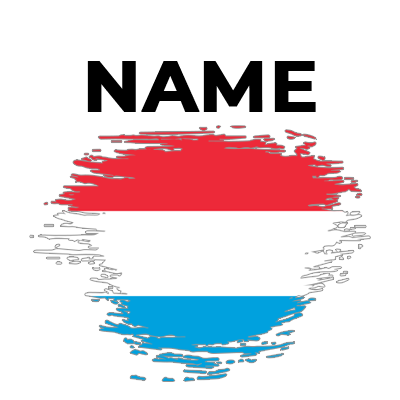Stylish Brush Stroke Flag Luxembourg design, perfect for baby items like bibs and bodysuits. \n\nCaption: Celebrate st