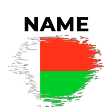 Brush stroke effect flag design of Madagascar, suitable for baby items.\n\nCaption: Explore our unique Madagascar flag