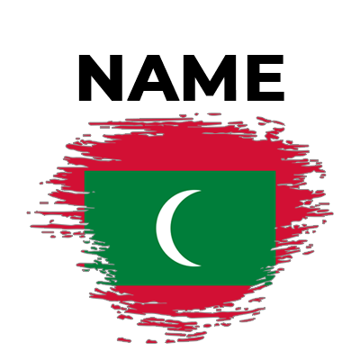 Brush Stroke Effect Maldives Flag design, perfect for baby items like bibs and hats, featured at pacifier-baby.com.\n\