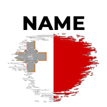 Brushstroke flag Malta design suitable for baby products like pacifiers and clothing. \n\nCaption: Adorn your baby\'s 