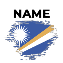 Brush stroke flag design of the Marshall Islands, suitable for baby items.\n\nCaption: Celebrate heritage with our Mar