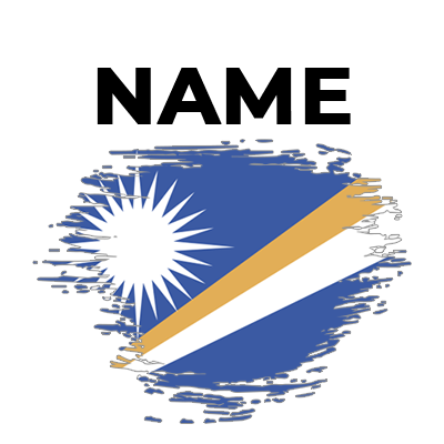 Brush stroke flag design of the Marshall Islands, suitable for baby items.\n\nCaption: Celebrate heritage with our Mar
