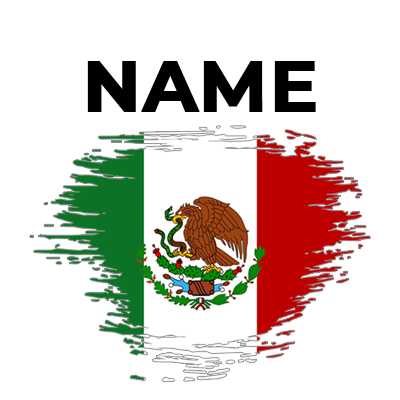 Brush stroke effect design of the Mexican flag, suitable for baby products like bibs and bodysuits at pacifier-baby.co