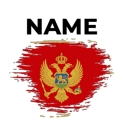Montenegro brush stroke flag design, perfect for baby products like bibs and bodysuits.\n\nCaption: Show your love for
