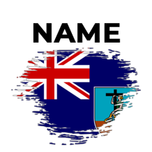 Brush effect flag design featuring Montserrat, ideal for baby items like clothing and accessories. \n\nCaption: A vibr