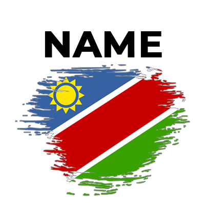 Namibia brush stroke flag design, perfect for baby products like pacifiers, bodysuits, and bibs.\n\nCaption: Bring a t