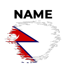 Brush stroke flag of Nepal, vibrant design perfect for baby bodysuits, hats, and bibs available at pacifier-baby.com.\