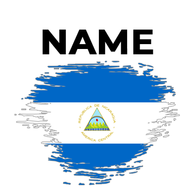 Nicaragua brush stroke flag design, ideal for baby items like pacifiers and bibs available at pacifier-baby.com.\n\nCa