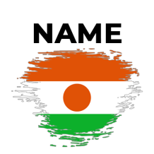 Brushstroke effect flag of Niger, colorful design suitable for baby products like pacifiers and bodysuits.\n\nCaption: