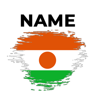 Brushstroke effect flag of Niger, colorful design suitable for baby products like pacifiers and bodysuits.\n\nCaption: