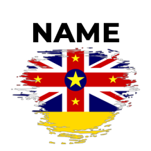 Brush effect flag design of Niue, perfect for baby products in category 102, available at pacifier-baby.com.\n\nCaptio