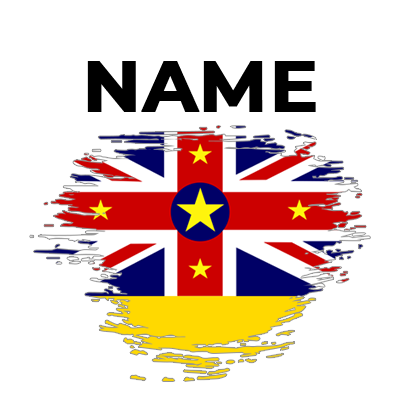 Brush effect flag design of Niue, perfect for baby products in category 102, available at pacifier-baby.com.\n\nCaptio