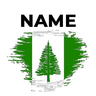 Brush stroke effect design of the Norfolk Island flag, ideal for baby products like bodysuits and bibs.\n\nCaption: Di