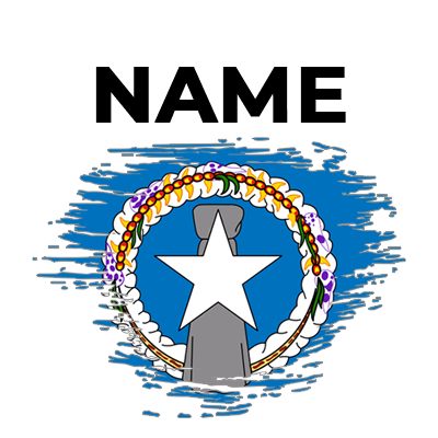 Brushstroke Northern Mariana Islands flag design, perfect for baby items like pacifiers and bodysuits.\n\nCaption: Cel