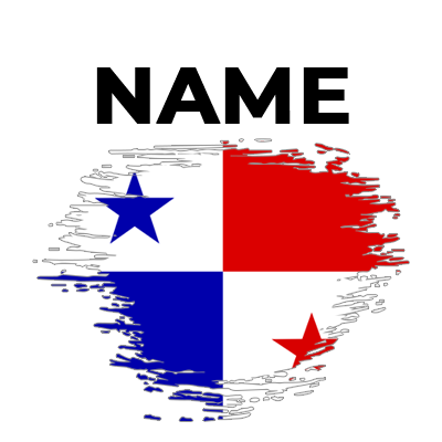 Brush stroke effect of the Panama flag featured on baby products like pacifiers and hats.\n\nCaption: Celebrate your l