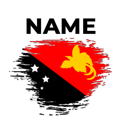 Brush stroke design of the Papua New Guinea flag for baby products.\n\nCaption: Bright and unique Papua New Guinea fla