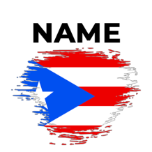 Brush effect Puerto Rico design for baby products, featuring vibrant colors of the Puerto Rican flag.\n\nCaption: Cele