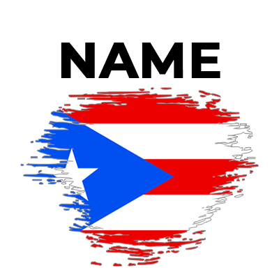 Brush effect Puerto Rico design for baby products, featuring vibrant colors of the Puerto Rican flag.\n\nCaption: Cele