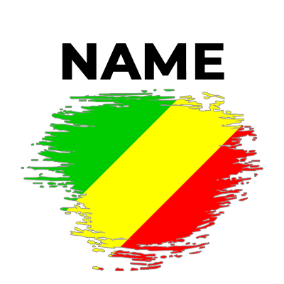 Brush Stroke Flag of the Republic of the Congo design, ideal for baby products like bodysuits and bibs.\n\nCaption: Ex