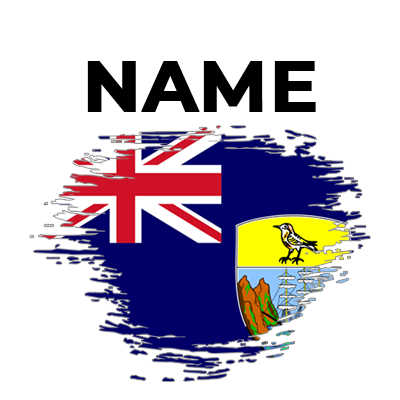 Brush stroke effect flag of Saint Helena, representing baby products like pacifiers and clothing at pacifier-baby.com.