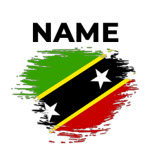 Saint Kitts and Nevis Brush Stroke Flag design for baby products.\n\nCaption: Celebrate your baby\'s heritage with our