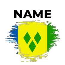 Brush effect design of the Saint Vincent and the Grenadines flag, ideal for baby accessories.\n\nCaption: Celebrate st