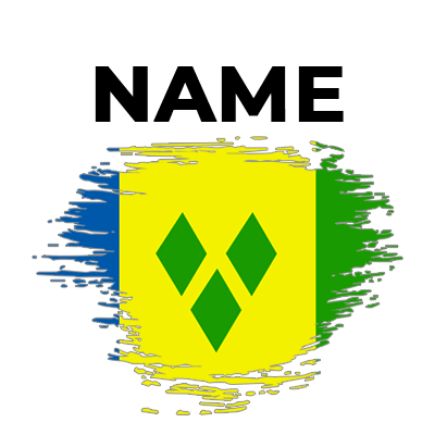 Brush effect design of the Saint Vincent and the Grenadines flag, ideal for baby accessories.\n\nCaption: Celebrate st